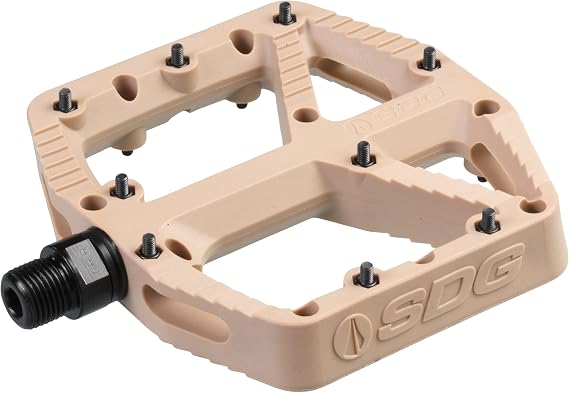 SDG Components Comp Mountain Bike Platform Pedal - Nylon Composite with Replaceable Traction Pins 9/16" Cr-Mo Spindle Gravel Commuter Bicycle Flat Pedal