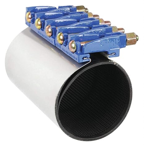 Smith-Blair Stainless Steel 304 Repair Clamp, Full Circle, Carbon Steel Bolt, 5 Bolts, 12-1/2" Length, 6" Pipe Size