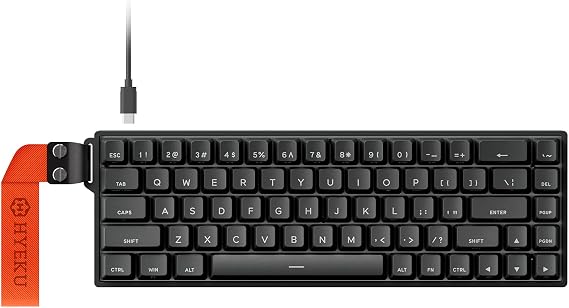 Hexgears HK-K22 65% Gaming Keyboard Wired,Hall Effect Magnetic Switch Keyboard with Adjustable Actuation,Fast Trigger Mode,8KHz Polling Rate,0.125ms Latency,Shinethrough PBT Keycaps, RGB Backlit-Black