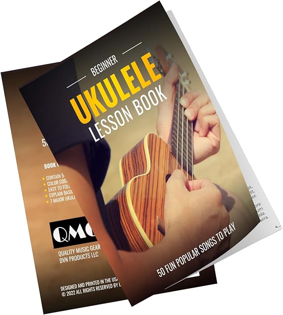 QMG Beginner Ukulele Lesson Book, Suitable for all Levels, Color Coded Notes, 50 Amazing & Popular Songs