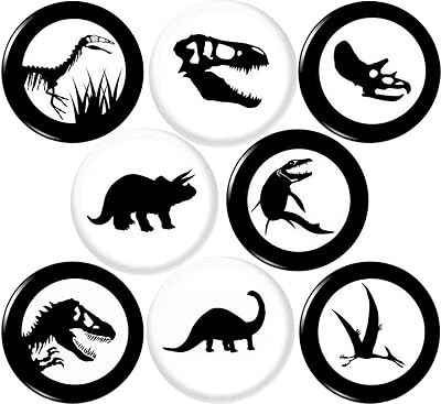DINOSAURS 8 NEW 1 inch 25mm pins button badge tyrannosaurus t rex STOCKING STUFFER ...