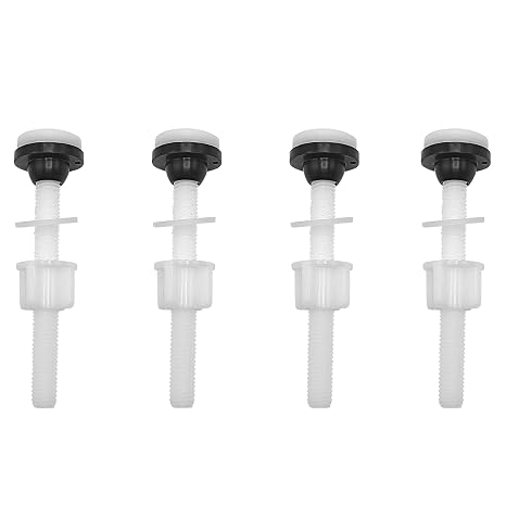 Toilet Tank Plastic Bolts, 4 Pack Tank to Bowl Bathroom Toilet Repair Kits Fitting Screws and Seal Set, Pan Head Bolts Fits Two Piece Toilet(White)