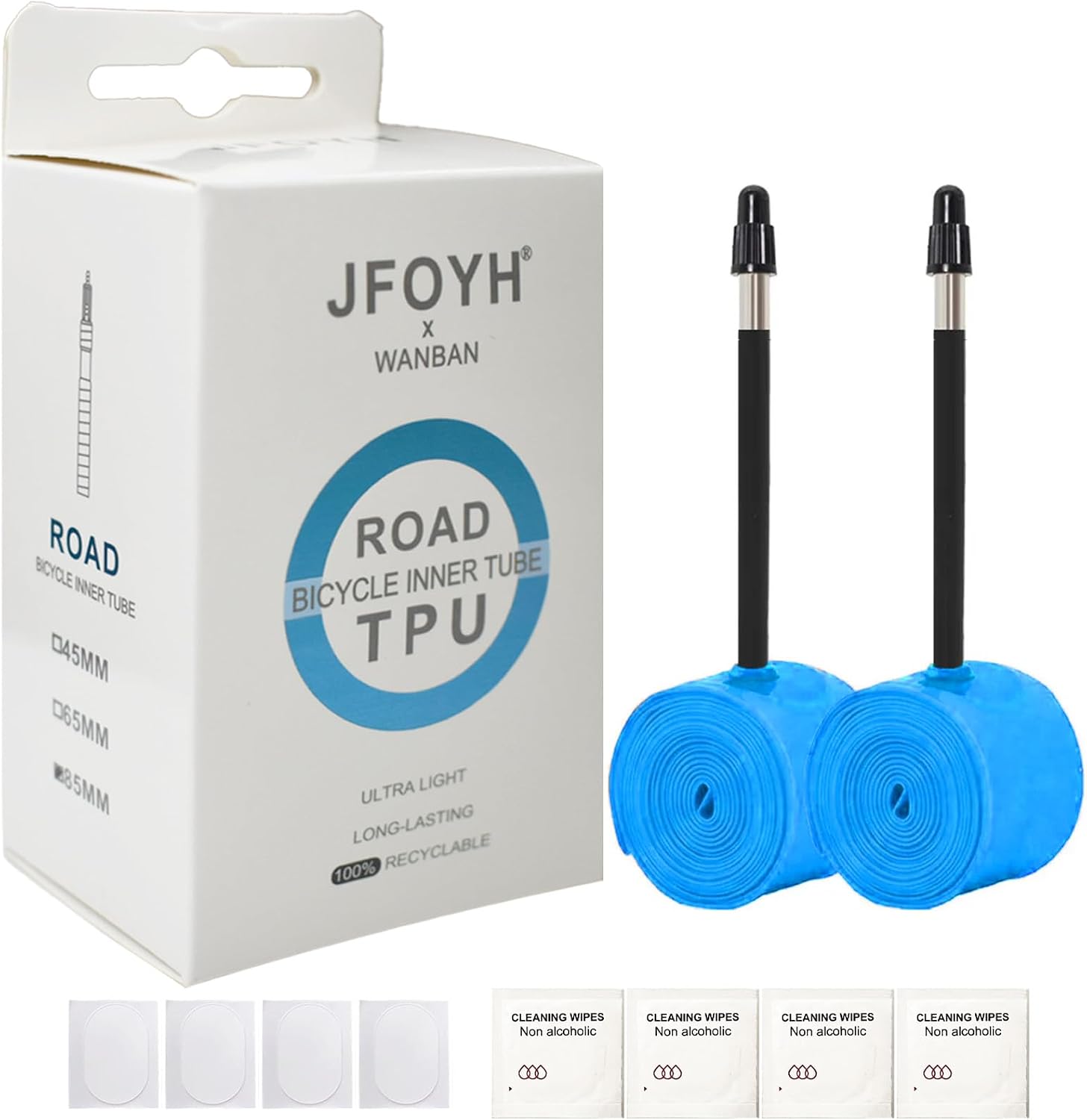 4-Pack 700x 18-32c TPU Inner Tubes with 45mm65mm85mm Presta Valves for Road Bike, ONLY 33g