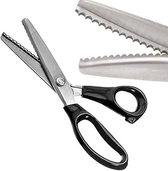 Pinking Shears Set, 9.2 Inches Handled Professional Stainless Steel Dressmaking Sewing Craft Scissors Zig Zag Scissors (Scalloped, 5mm)