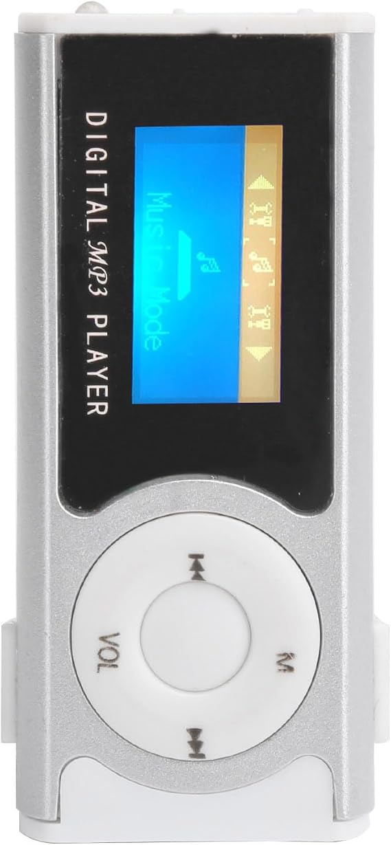 gernie Mp3 Music Player Set Mp3 Players LCD Media Player Miniature Flashlight Mini LCD Screen Backclip for Walkman Sports, Mp3 Player (Silver), gernie73vpw0gxge-11