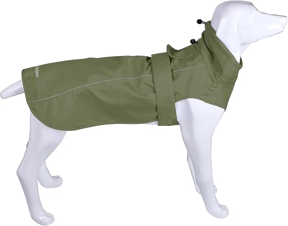 Adjustable Waterproof Dog Raincoat for Dogs,Lightweight Pet Rain Jacket Puppy Clothes with Reflective Strip for Small Medium Large Dogs((Arm Green, Large)