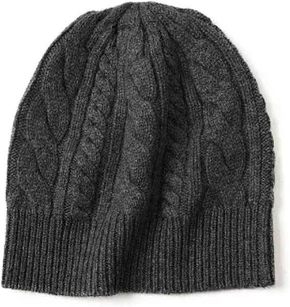HEYDHSDC Women 100 Solid Cashmere Knitted Hat Warm Twisted Thread Warm Hat Fall and Winter