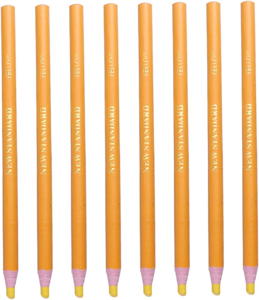 12pcs Peel-off Grease Pencil for Marking Ceramic Glass Cloth Leather Yellow Wax Pencils for Easy Removal and Versatile Use