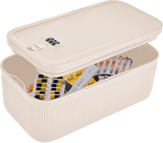 Mini Safe Small Lockable Box Lockable Box with Combination Lock 3 Digit Boxes with Lock Portable Safe Small Safe Secure Storage Boxes for Medicines Mobile Phone (C)
