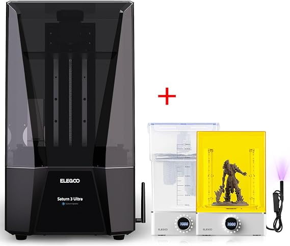 ELEGOO Saturn 3 Ultra MSLA 3D Printer and ELEGOO Mercury XS Bundle Wash and Cure Station