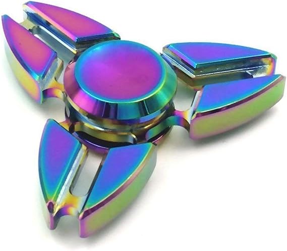 Metal Rainbow Fidget Spinner Toys,Hand Spinners Toy Can Spin 1-3 Min Stress Reducer High Speed Bearing for Adult Children,Office Desk Gadget,Outdoor