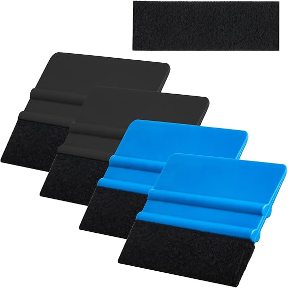 4 Pcs Vinyl Wrap Squeegee Tool, Felt Vinyl Squeegee Tool, Car Wrap | Vinyl Wrap Squeegee Tool, Felt Vinyl Squeegee Tool, Car Wrap Squeegees Applicator Scraper for Film Installation