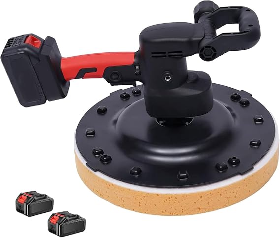 Electric Cement Trowel with Lithium Battery,Cordless Wall Smoothing Polishing Machine ,6 Gear Speed Control,Handheld Mortar Plastering Trowel For Smoothing And Polishing Walls(2 battery)