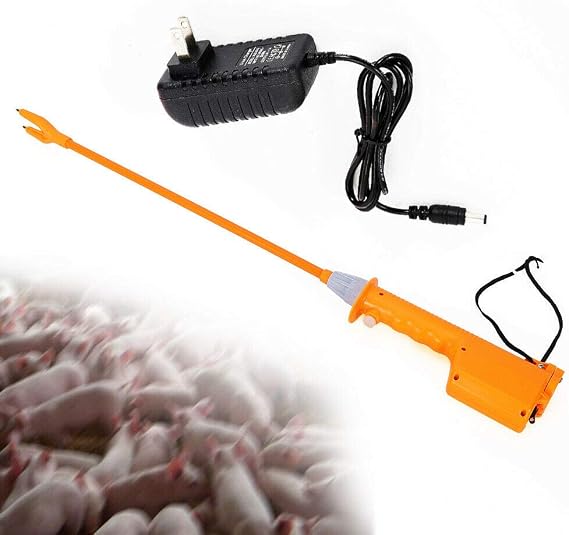 Animal Electric Prod Hot Shock,Electric Rechargeable Hand Prod Shock Animals Livestock Farm Pig Cattle Prod Safety Shock Prodder with Battery 8000-10000V