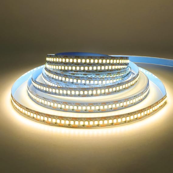 LED Strip Lights, Non-Waterproof SMD 2835 LED Strip, DC12V 1200LEDs 16.4Ft 20-22Lm/LED High Density LED Light Strips, 3 Times Brightness Than SMD3528 LED Strip, Warm White 3500K