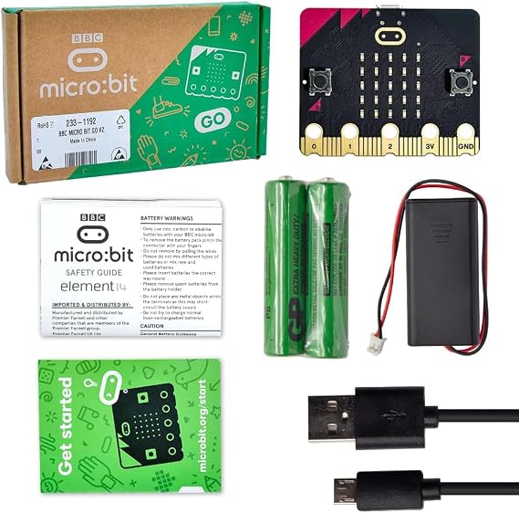 KEYESTUDIO Micro:bit V2 Go Kit Original Microbit V2 Starter Kit, with Micro:bit V2, Battery Holder, Micro USB Cable