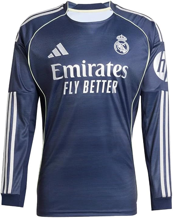 adidas Real Madrid Away Men's L/S Soccer Jersey 25/26 (US, Alpha, Medium, Regular, Regular, Legend Ink)