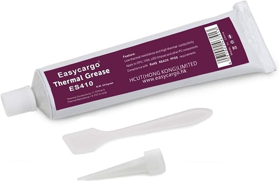 Easycargo 100g Thermal Paste Kit - White Silicone Carbon Thermal Compound for All Coolers, Cooling Heatsink Interface GPU VGA LED Voltage Regulator MOSFET Transistors