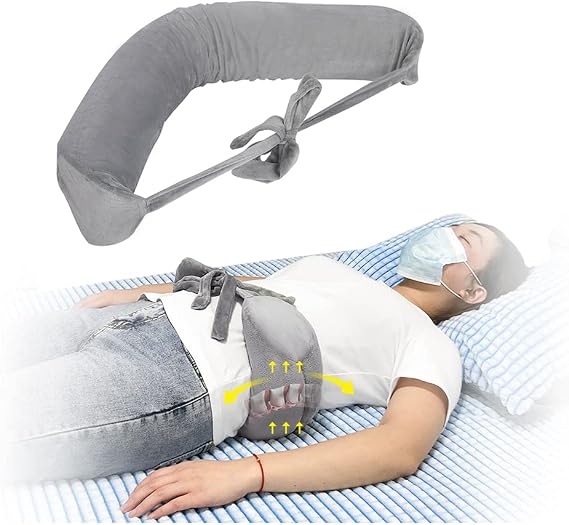 Lumbar Roll Pillow For Bed Lower Back Pain Support Pillow For Sleeping Scoliosis Waist Pillow For Side Sleepers Early Compliance Back Surgery Recovery Pillow for Office Chairs, Car, Couch (Grey)