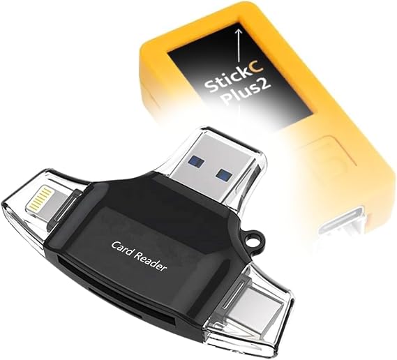 BoxWave Smart Gadget Compatible with M5Stack M5StickC PLUS2 ESP32 Mini - AllReader SD Card Reader, microSD Card Reader SD Compact USB - Jet Black