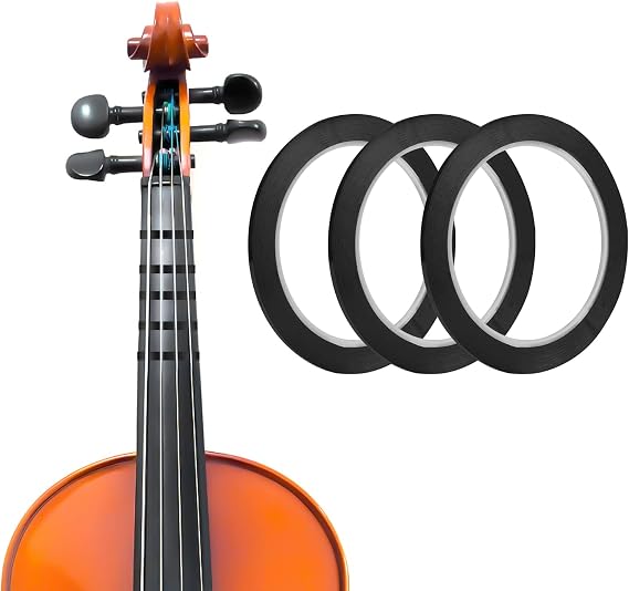 3 Rolls Violin Fingering Tape, 3mm Violin Finger Tape Cello Violin Fingerboard Stickers Finger Guide for Violins & Various Orchestral Instruments Fretboard Note Positions (Black)
