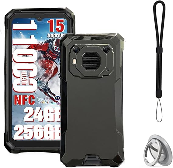 NOUKAJU Case for Blackview BV6200 Plus, TPU Protective Case,Stand Function,Adjustable Bracket,Anti-Drop,Shockproof,Protective Cover for Blackview BV6200Plus(Black)