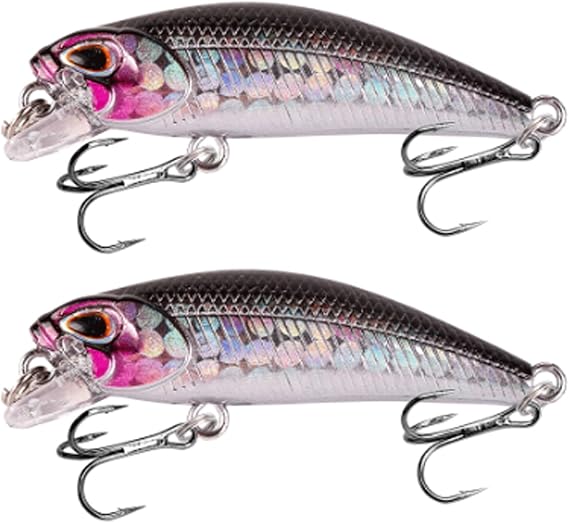 2 Pcs Wobblers 4.5cm 3.5g Sinking Artificial Plastic Hard Bait Mini Minnow Fishing Bait Crankbait Jerkbait Tackle Sinking Lures