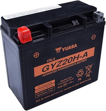 Yuasa YUAM720GHA Yuasa Battery GYZ20H-A Sealed Factory Activated