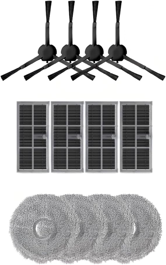 D20 ULTRA-X30PRO-L10S PRO ULTRA-X30 ULTRA Dreame ile Uyumlu 4 Yan Fırça 4 Filtre 4 Mop
