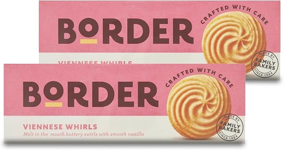 Border Biscuits | Pick 2 Packs from All Flavours (Buttery Viennese Whirls 2x145g)