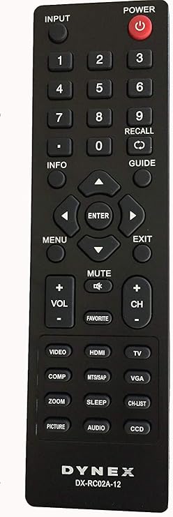DYNEX DX-RC01A-12 DX-RC02A-12 LCD LED TV Remote for DX-32L100A13 DX-26L100A13 and Other DYNEX TV