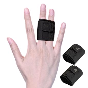 Finger Splint Trigger Finger Brace Adjustable Finger Sleeve Buddy Wraps Compression Finger Support Mallet Finger Support for Arthritis Pain Sport Injuries Double, M