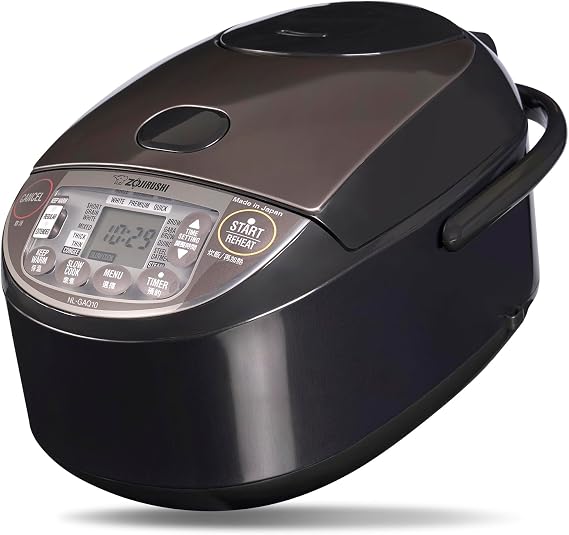 ZOJIRUSHI Premium Rice Cooker NL-GAQ10 - 1.0 Litre - with Keep Warm Function - Includes Measuring Cup Rice Spoon and Steamer Insert - With European Power Cord With warming function - including measuring cup rice spoon and steamer insert - with European power cord