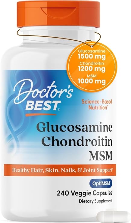 Doctor's Best Glucosamine Chondroitin MSM, Non GMO, 240 Capsules