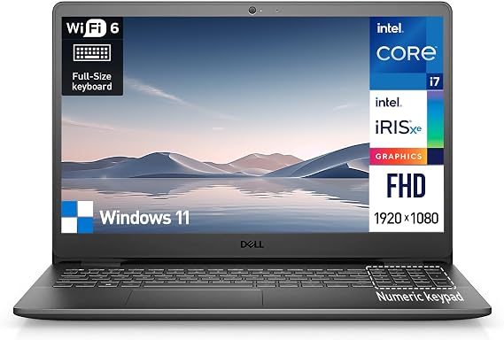 Dell Inspiron 15 3000 3520 Laptop Computer, 15.6 Inch FHD Business Laptop, Intel 10-Core i7 Laptop Windows 11 Pro, 64GB RAM, 2TB SSD, Microsoft Office Lifetime, 10-Key Number Pad, Webcam HDMI WiFi6