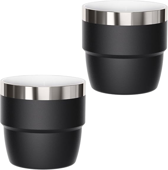 4 oz Small Espresso Cup, Ceramic-Lined 18/8 Stainless Steel