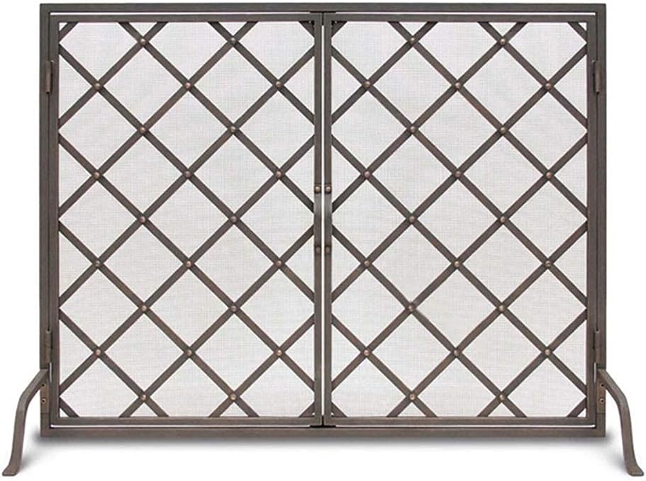 Fireplace Screen Spark Stove Guard Firescreen,Fireguard Nursery Safety Protector Cover, Outdoor or Indoor Use, 38.6 L × 11.0 W × 30.7 H Color : Black Brass Beautiful Scenery Brass