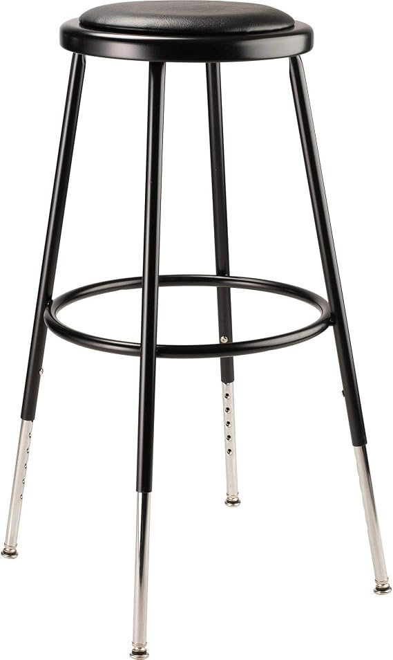 NPS 25"-33" Height Adjustable Heavy Duty Vinyl Padded Steel Stool
