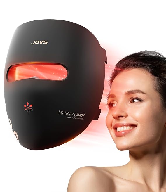 JOVS LED Light Therapy Face Mask, Wireless Red Light Therapy Mask for Face, Portable Skin Care Beauty Device Intelligent Beauty Solution at Home Use, 4 Modes for Visible Results