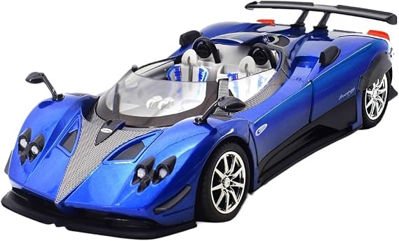 Finished Scale Model Die-cast Alloy 1:24 for Pagani Zonda HP Simulation Car Model Sound and Light Mini Model Exquisite Presents(Blue)