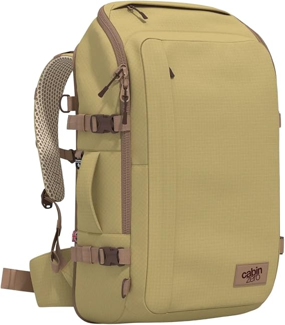 Cabinzero Adventure Backpack 42L, Carry On Flight Approved Cabin Bag & Hand Luggage with Airflow Back Panel & 17" Laptop Sleeve, Water Resistant