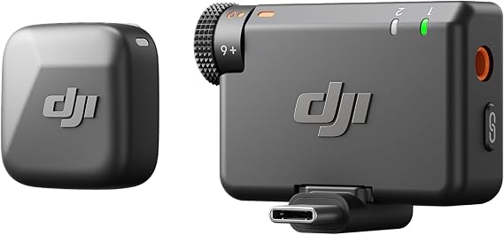 DJI Mic Mini (1 TX + 1 RX), Ultralight, Detail-Rich Audio | Noise Cancelling, Automatic Limiting, Wireless Microphone for Camera/iPhone/Android, Vlog, Streaming, 400m Transmission