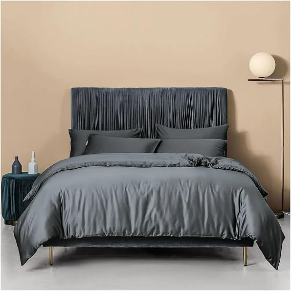 Dark Green Cotton Bedlinens Twin Queen King Size Set Flat Sheet Duvet Cover Bedding,Bedding Set(B,Twin)