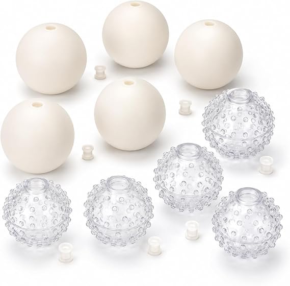 10 PCS Squishy Making Kit, Stress Ball Making Kit with Squishy Skins, Creative Craft Supplies for Relaxation, Set of Milk White and skinsTransparent 6cm Ball Skins