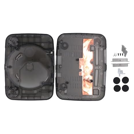 Translucent Replacement Shell for PS1, Console Replacement Case, Retro Gaming Accessory with Complete Kit, Precise Fit for SCPH 001 SCPH 101 SCPH 102 SCPH 103 All Versions, Made of (Transparent Black)