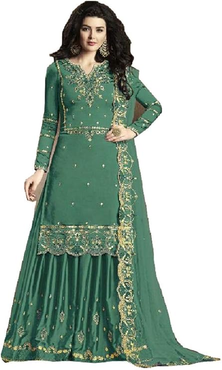 Indian/Pakistani Ethnic wear Silk Plaazo Salwar Kameez for Women 30010