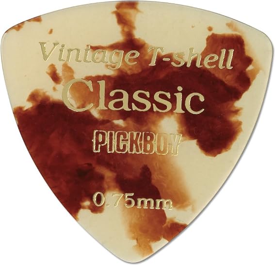 Pickboy Vintage Pick, Classic T-Shell Triangle, Cellulose, 0.75mm, 10 picks