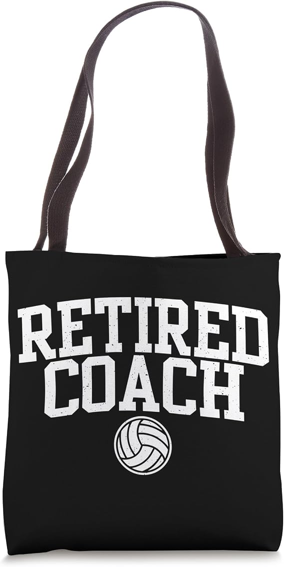 Retired Coach Volleyball Distressed Style Tote Bag
