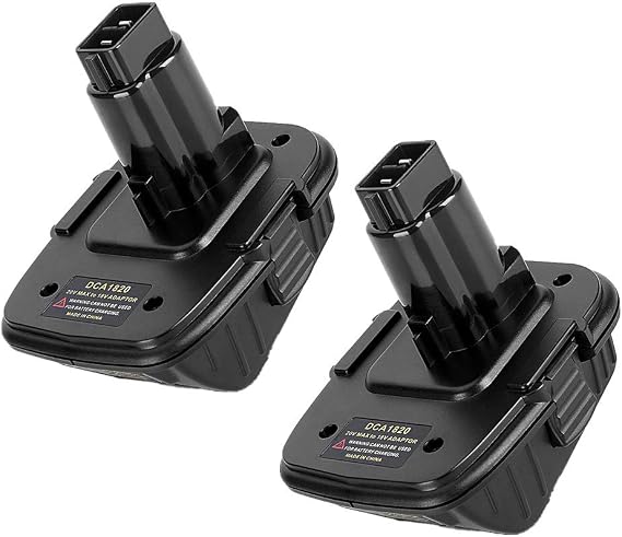 2Pack DCA1820 18V to 20V Adapter Compatible with Dewalt 18V Tools,Convert Dewalt 20V Lithium Battery DCB200 DCB206 DCB204 DCB207 for Dewalt 18V NiCad NiMh Tools DC9096 DW9096