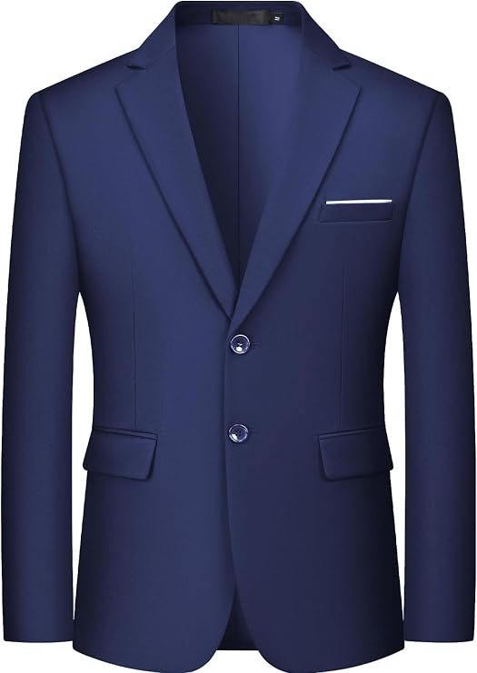 Men's Blazer Slim Fit 2 Buttons Smart Casual Business Suit Jacket